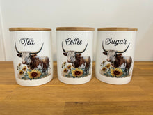 Load image into Gallery viewer, Country Storage Canisters - Sunflower Longhorn Collection