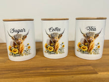 Load image into Gallery viewer, Country Storage Canisters - Sunflower Highland Collection