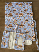 Load image into Gallery viewer, Nappy Change Set - Blue Cowgirl - PRE-ORDER