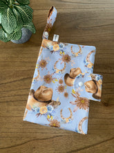 Load image into Gallery viewer, Nappy Wallet - Blue Cowgirl - PRE-ORDER