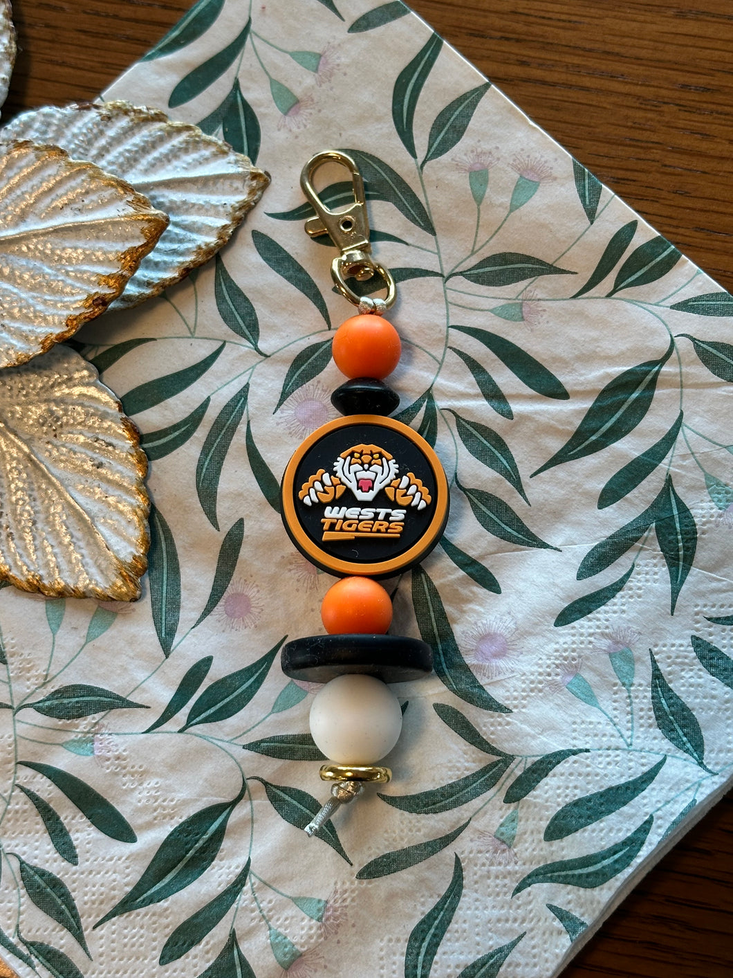 Beaded Keyring - NRL Tigers