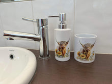 Load image into Gallery viewer, Soap Dispenser &amp; Toothbrush Holder - Sunflower Highland
