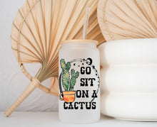 Load image into Gallery viewer, Glass Coffee Cup - Sit On A Cactus
