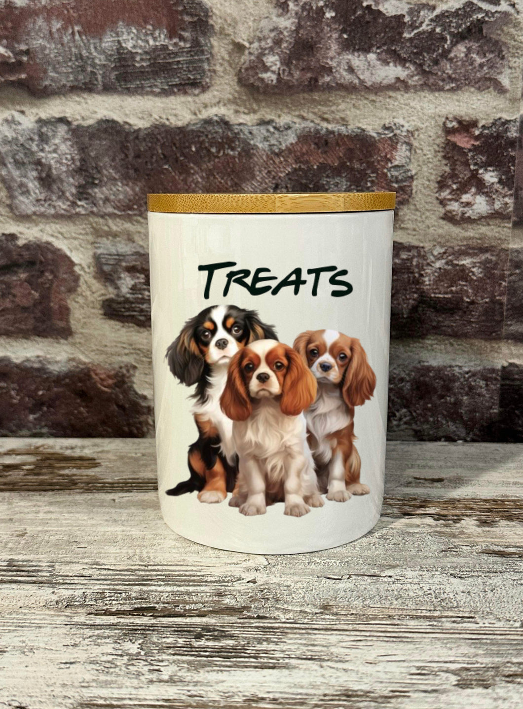 Dog Treat Canister - King Charles Spaniels