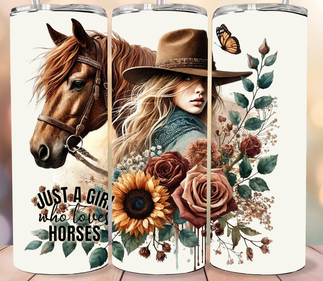 20oz Tumbler - Girl Who Loves Horses