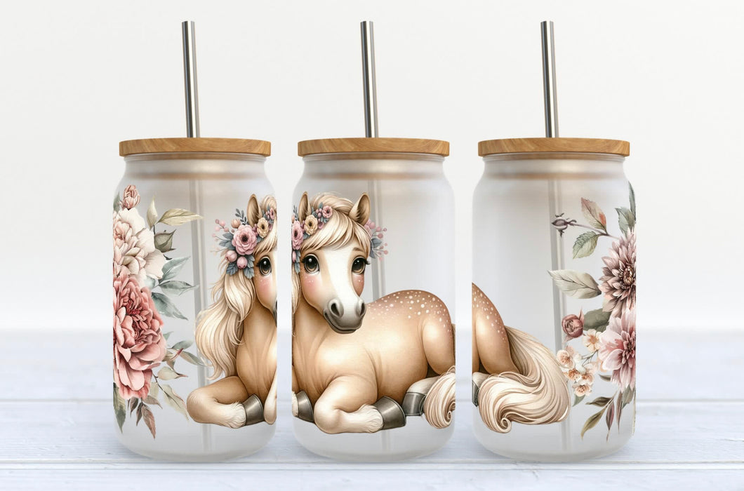 Glass Coffee Cup - Pony