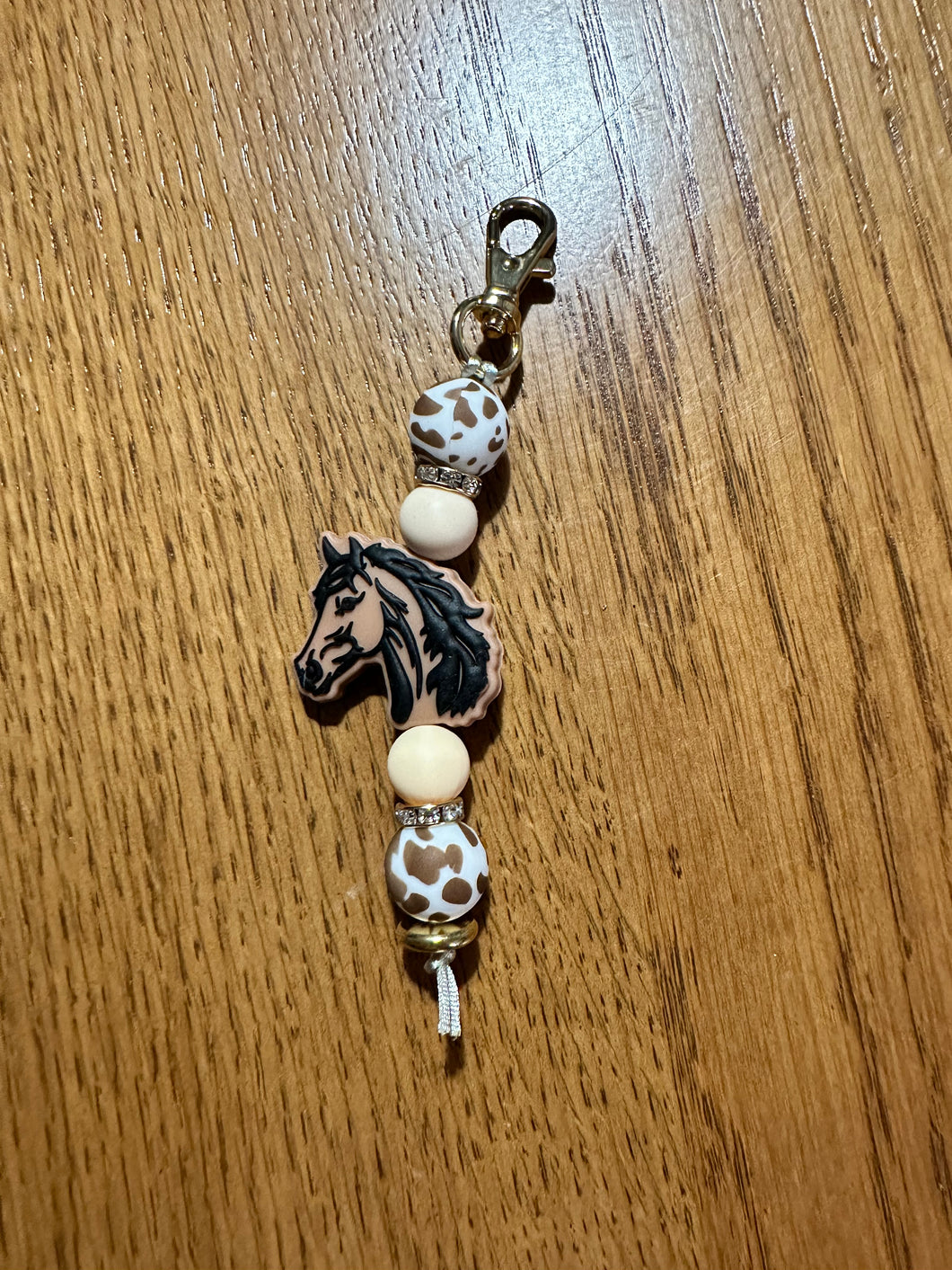 Beaded Keyring - Brown Horse