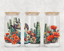 Load image into Gallery viewer, Glass Coffee Cup - Cactus Cowgirl
