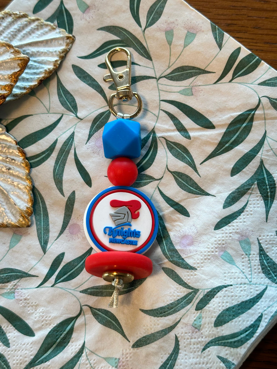 Beaded Keyring - NRL Knights
