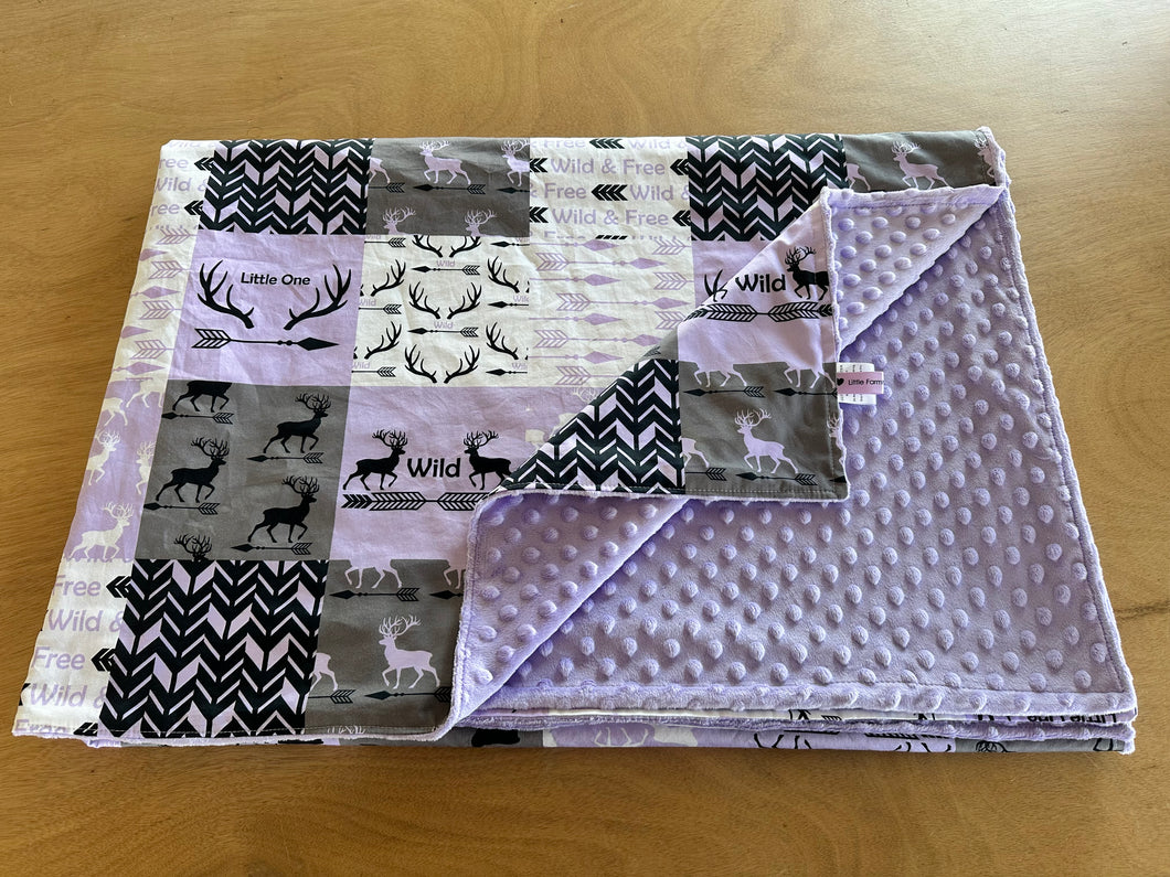 PRE-ORDER Minky Blanket - Little One - Purple