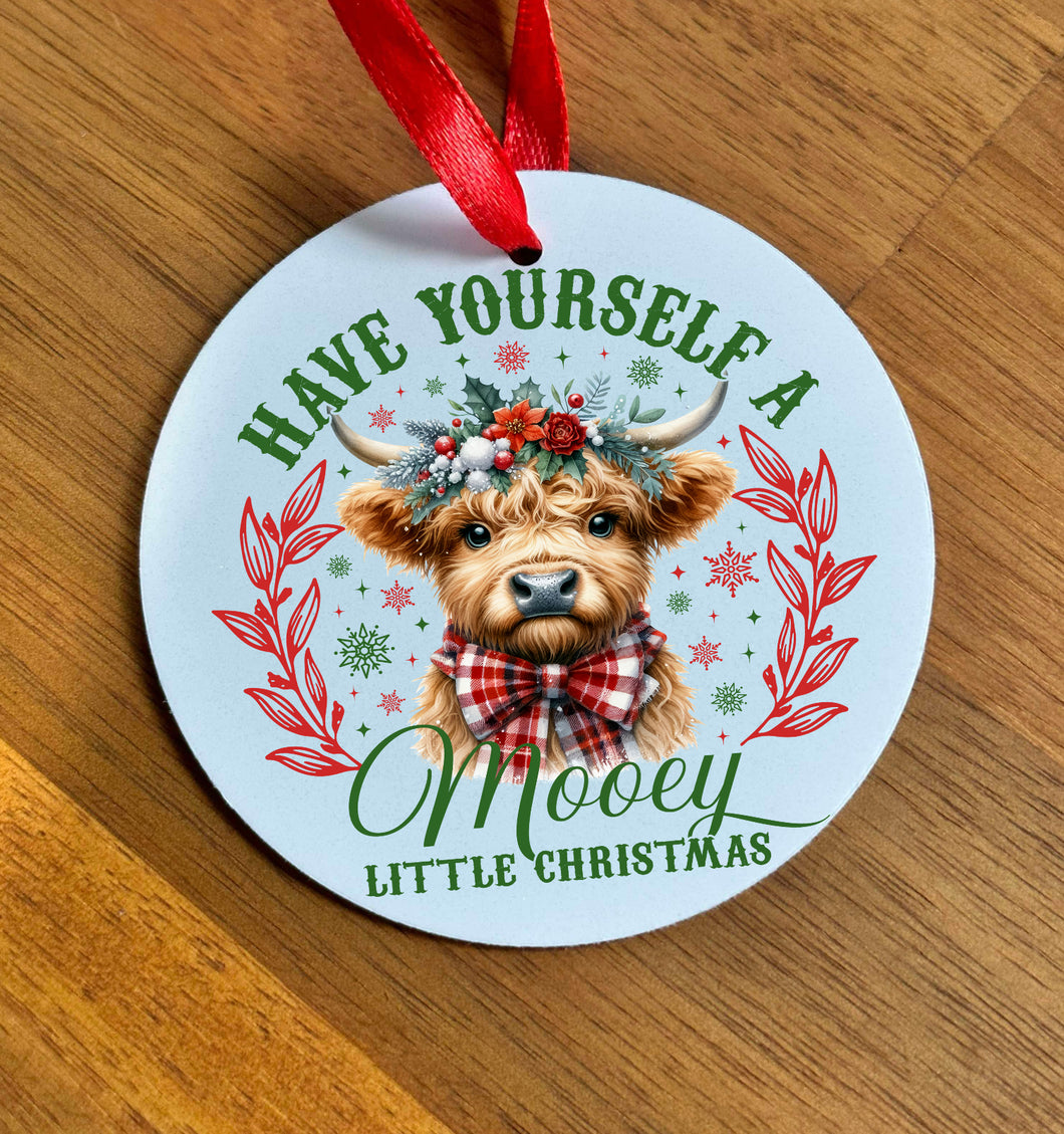 Christmas Bauble - Mooey Xmas Highland