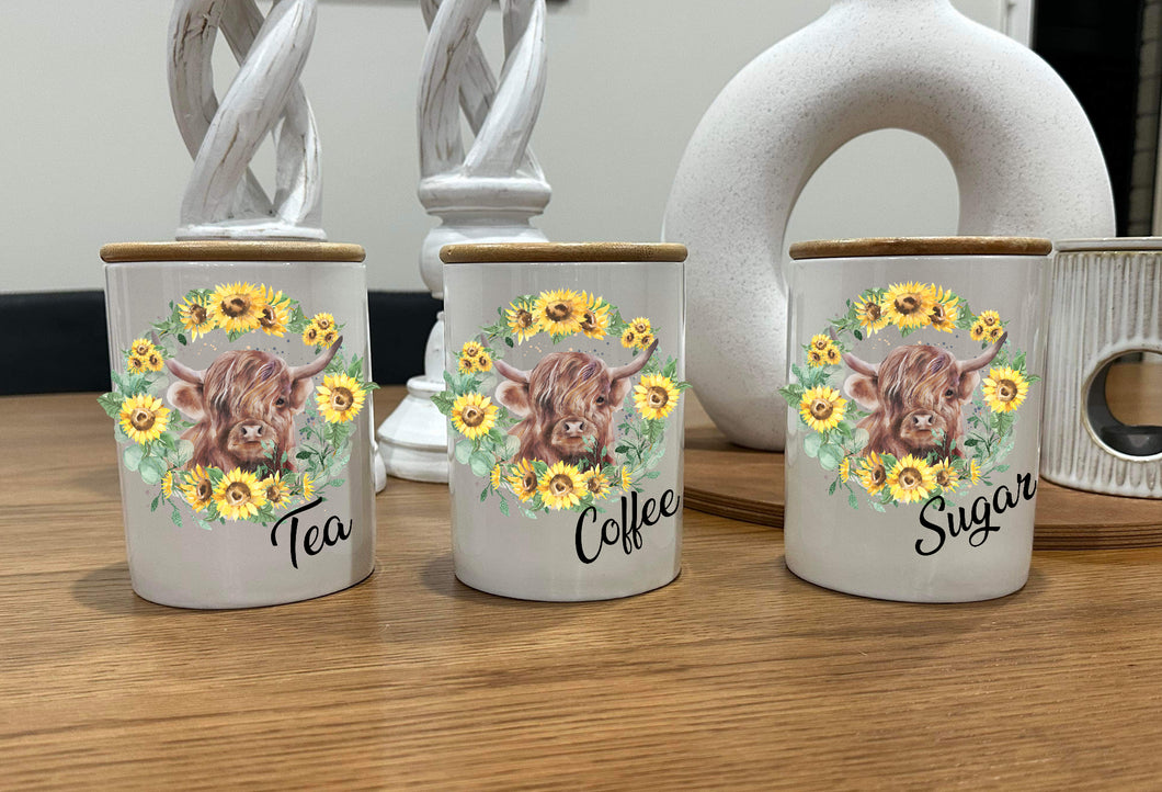 Country Storage Canisters - Sunflower Wreath Collection