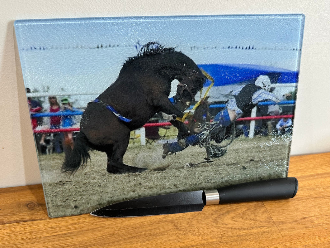 SALE - Glass Chopping Board - Rodeo Shot