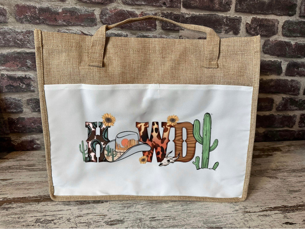 Large Canvas Tote Bag - Howdy