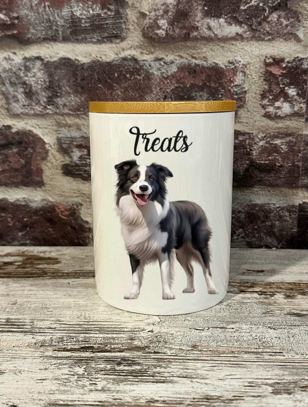 Dog Treat Canister - Border Collie