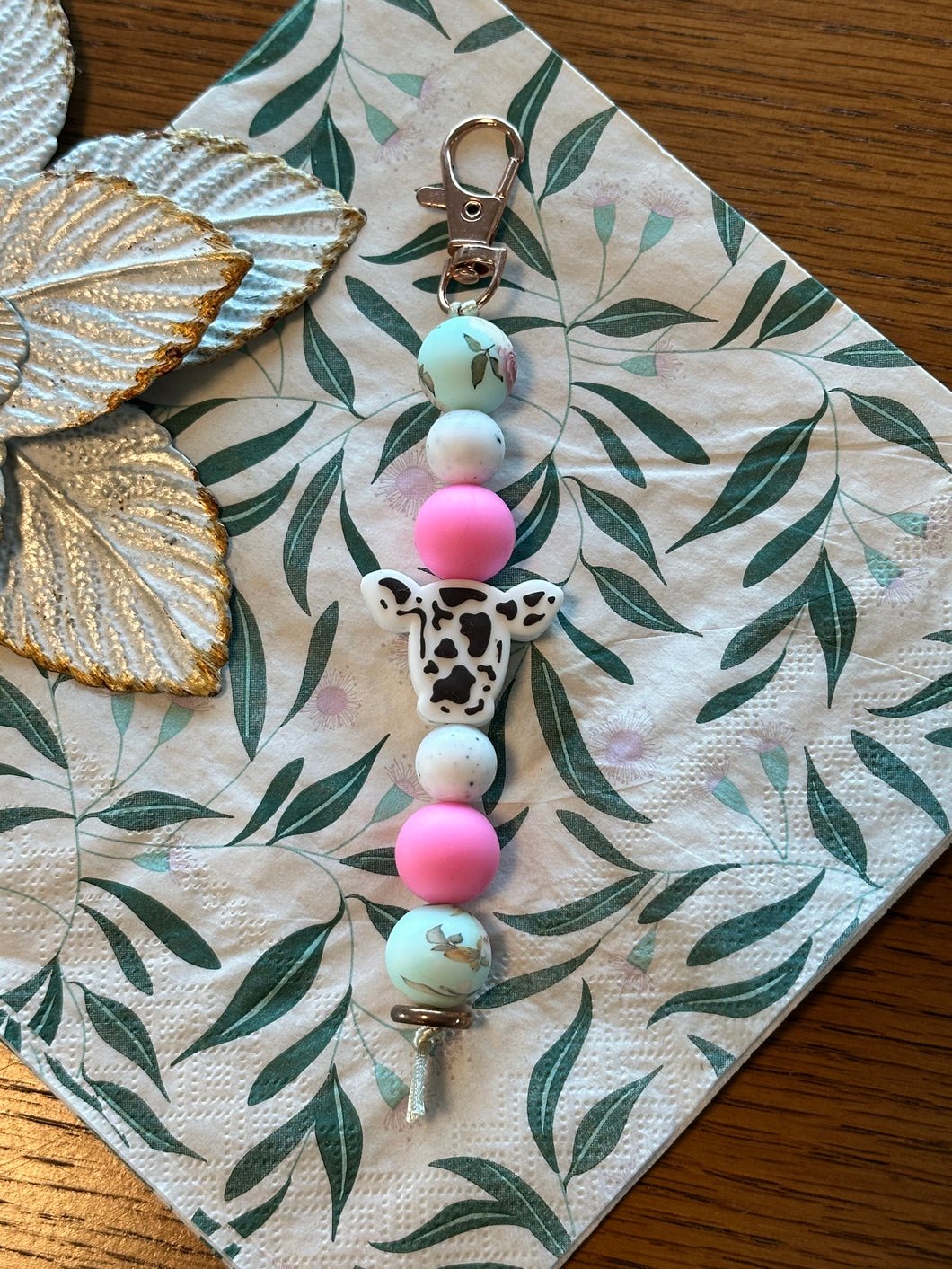 Beaded Keyring - Cowhead