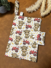 Load image into Gallery viewer, Nappy Wallet - Red Tractor Highland
