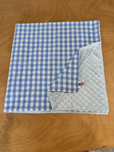Load image into Gallery viewer, Minky Blanket - Blue Gingham
