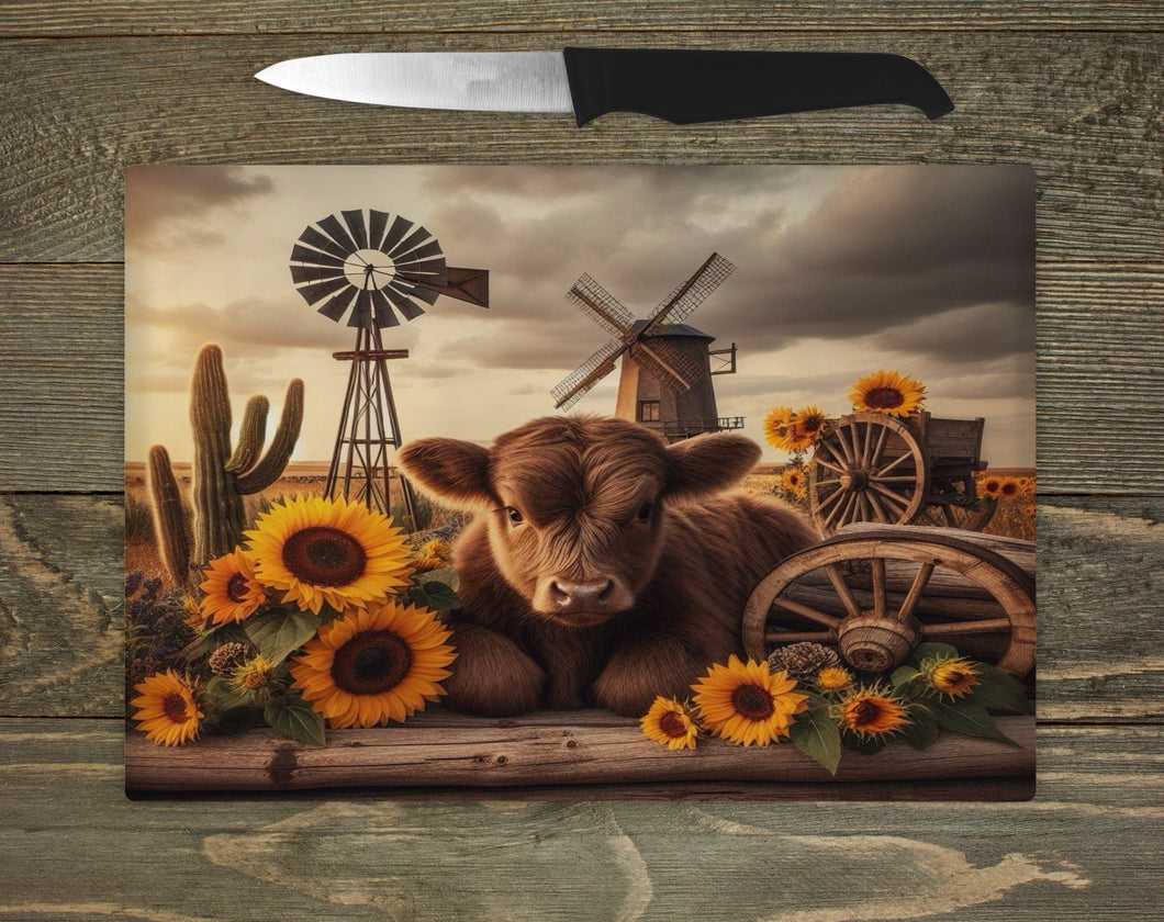 Glass Chopping Board - Western Calf