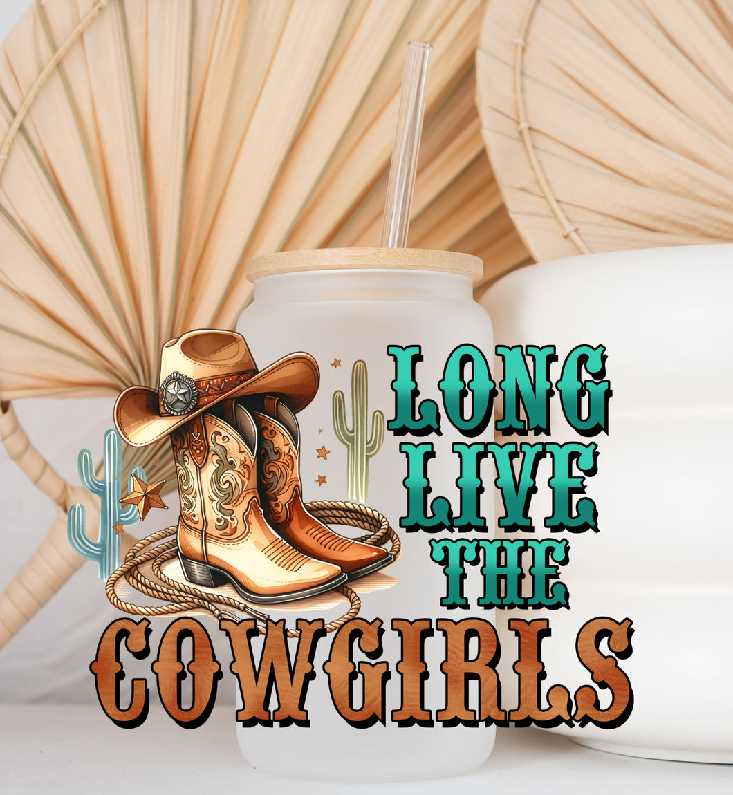 Glass Coffee Cup - Long Live cowgirls