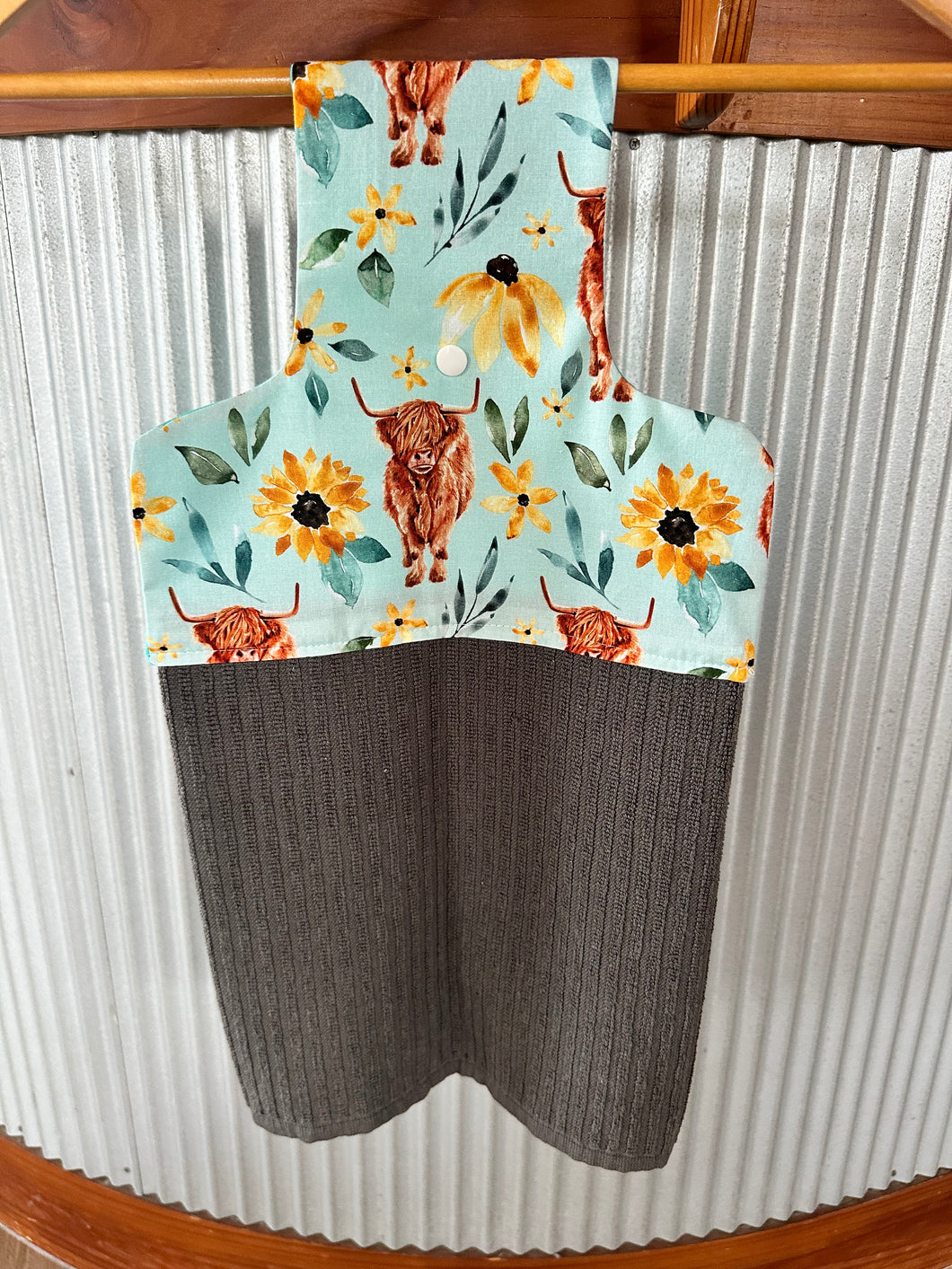 Hanging Tea Towel - Aqua Highland