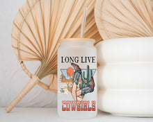 Load image into Gallery viewer, Glass Coffee Cup - Long Live Cowgirls
