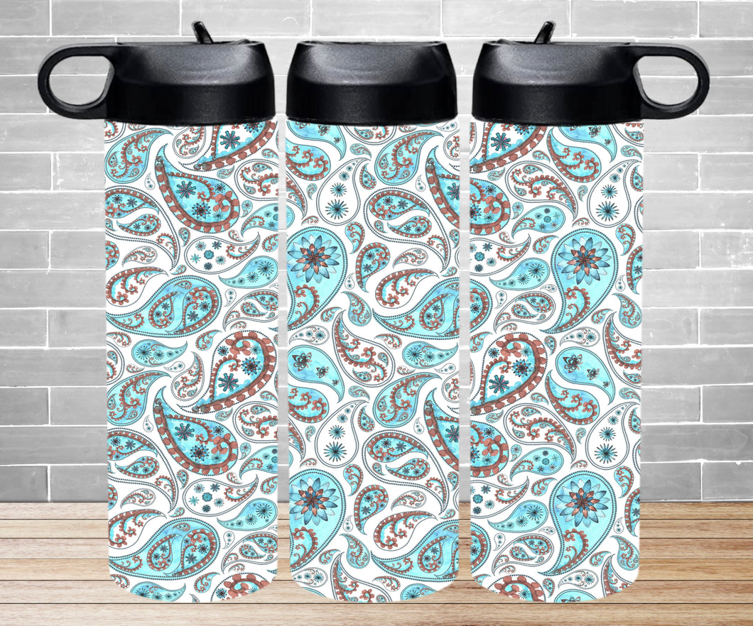 Insulated Water Bottle - Paisley Print 3