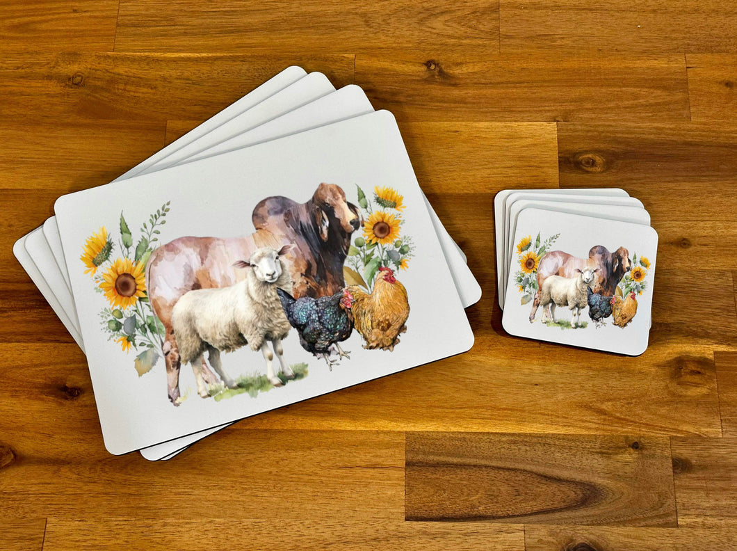 Placemat & Coaster Set - Farm Collection