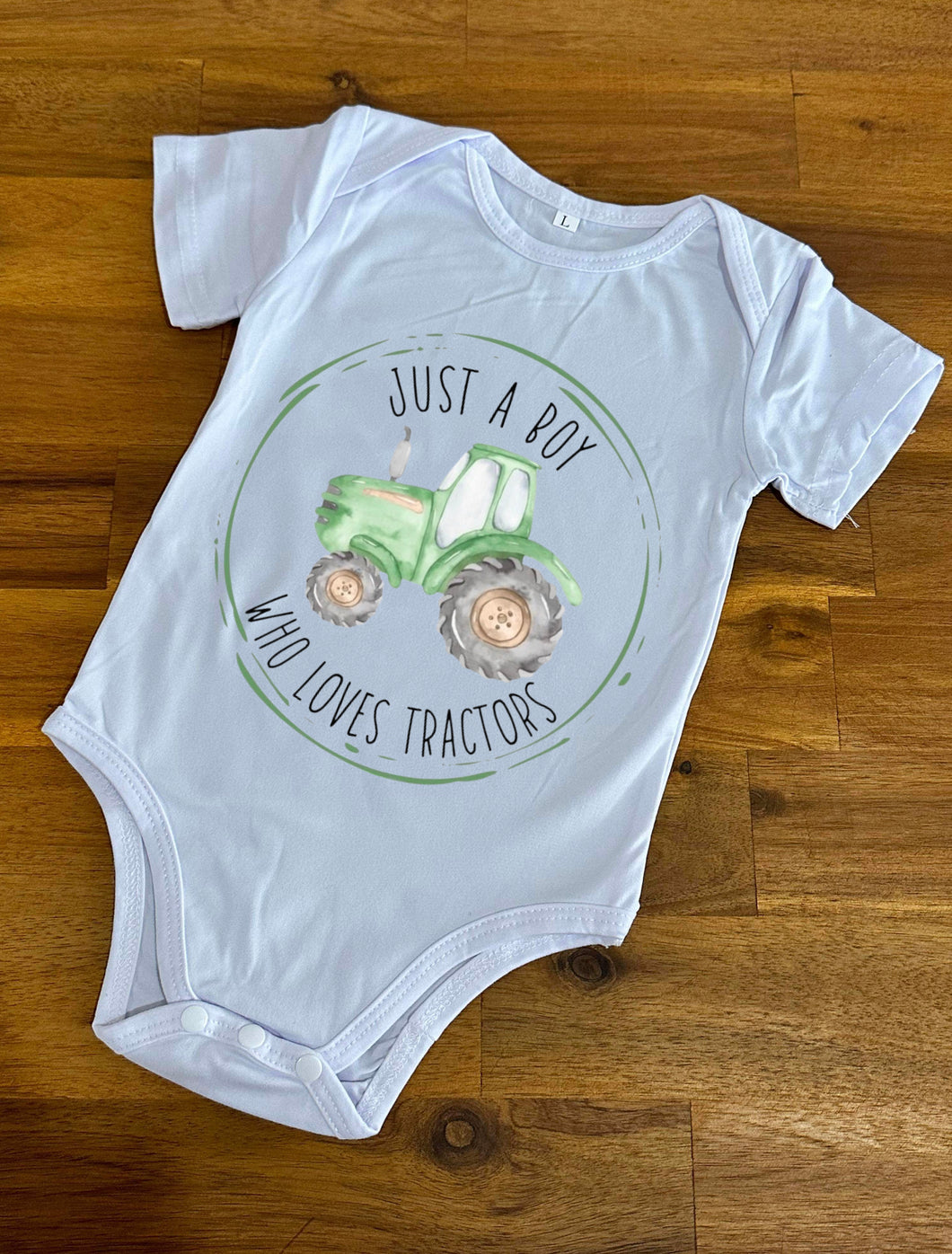 Country Onesie - Boy Who Loves Tractors