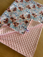 Load image into Gallery viewer, PRE-ORDER Minky Blanket - Blue Highland &amp; Cowgirl Boots
