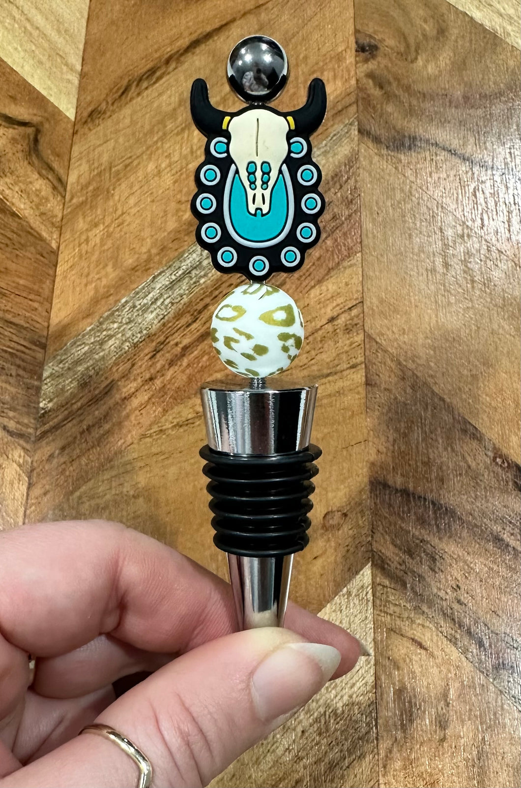 Beaded Wine Stopper - Turquoise Jewel