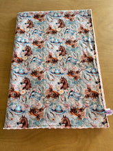 Load image into Gallery viewer, PRE-ORDER Minky Blanket - Blue Highland &amp; Cowgirl Boots
