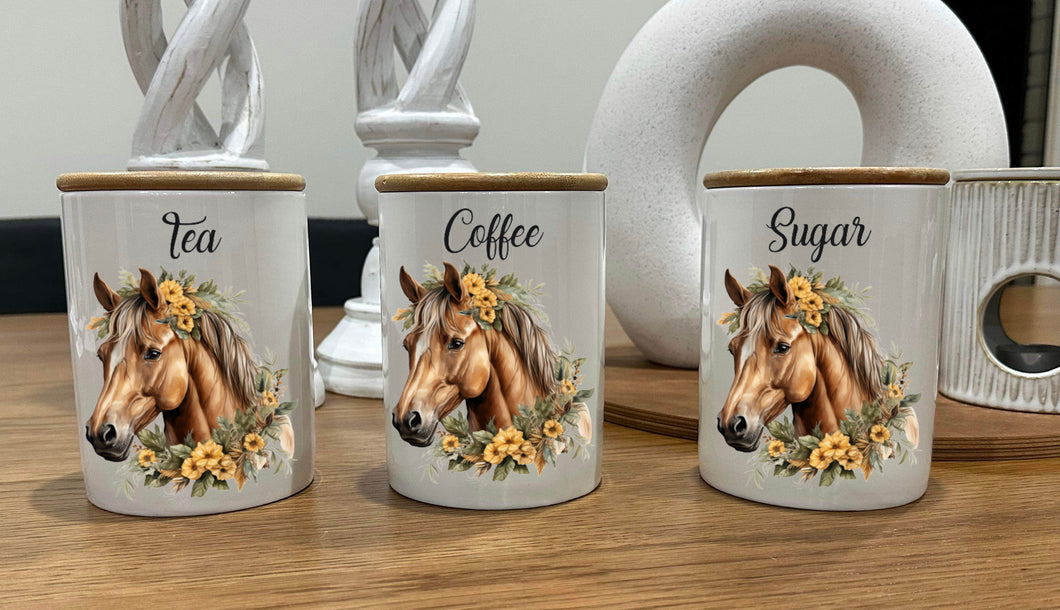 Country Storage Canisters - Sunflower Horse Collection