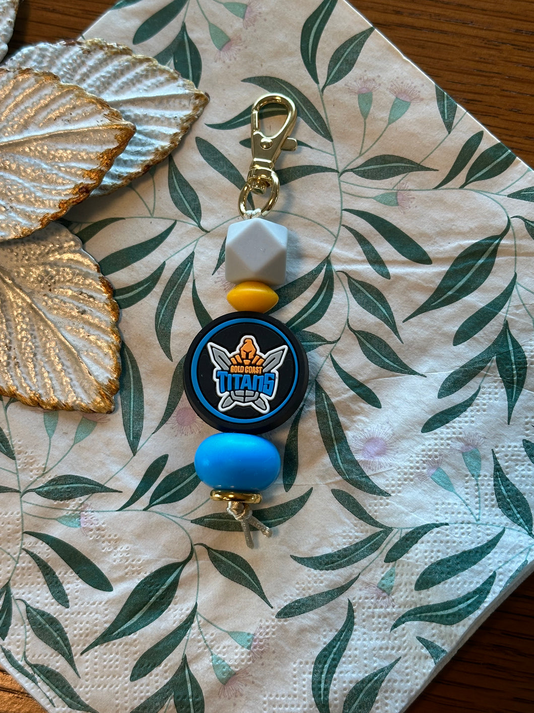 Beaded Keyring - NRL Titans