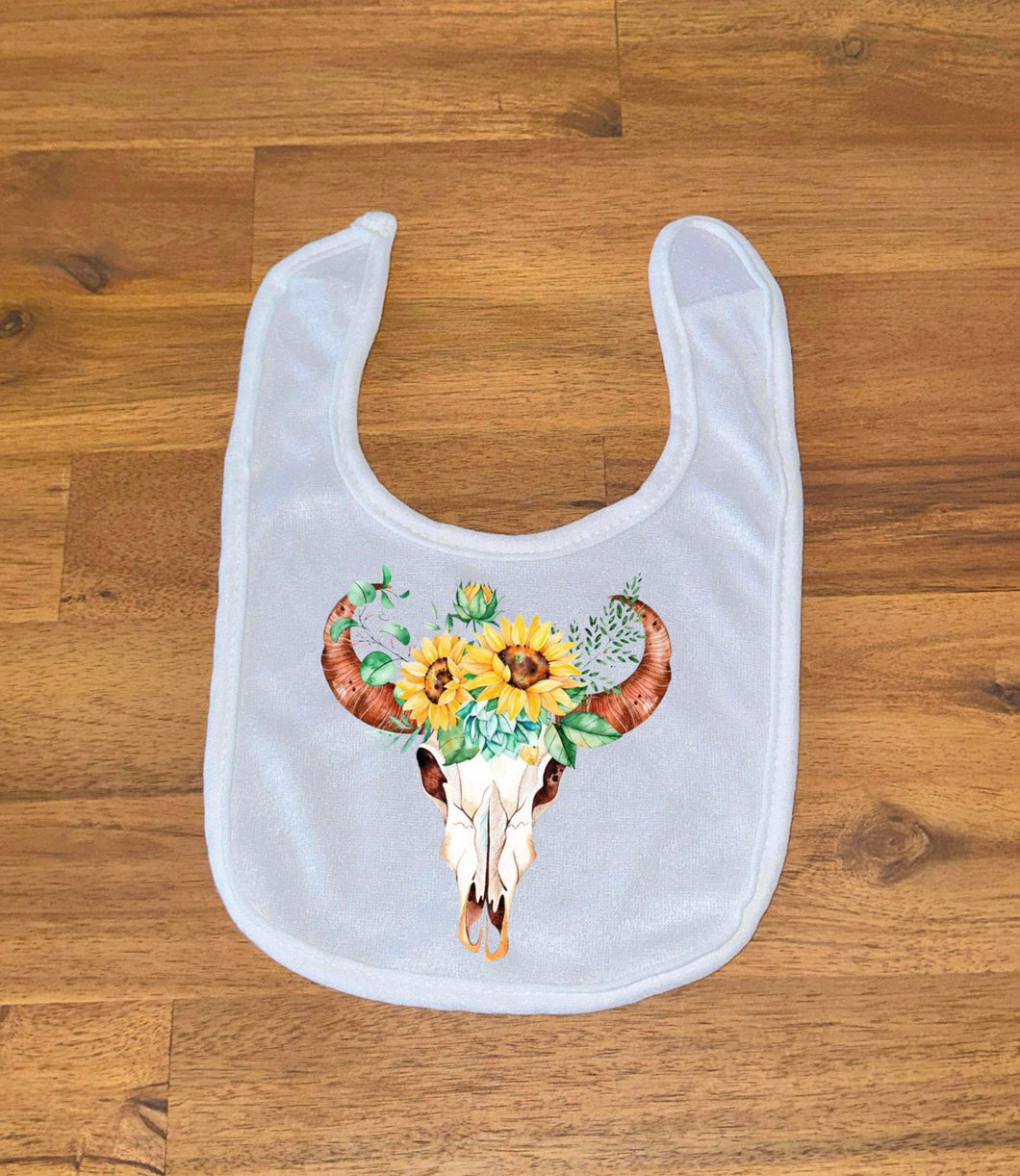 Printed Bib - Sunflower Skull