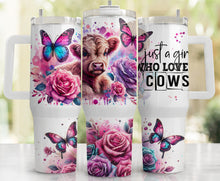 Load image into Gallery viewer, 40oz Tumbler - Girl Who Loves Cows

