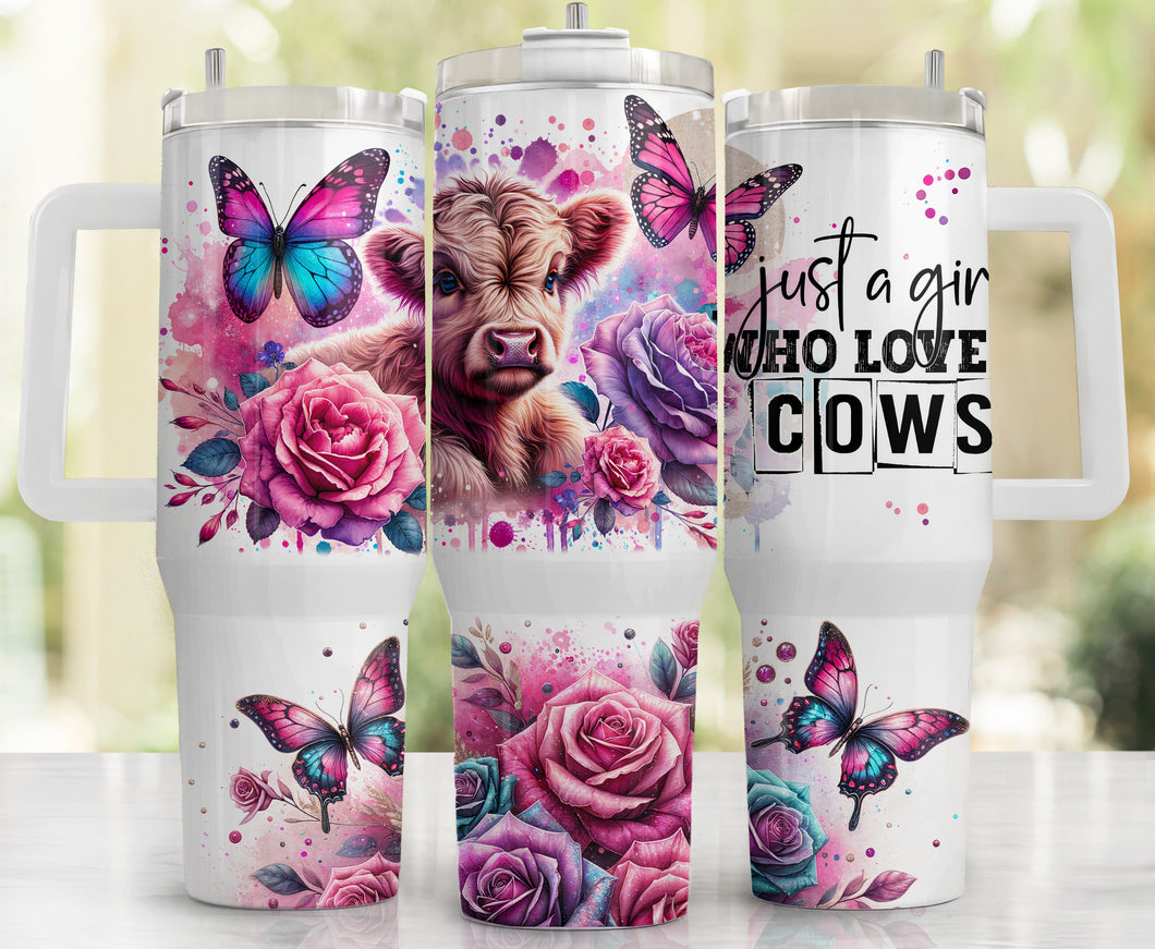 40oz Tumbler - Girl Who Loves Cows