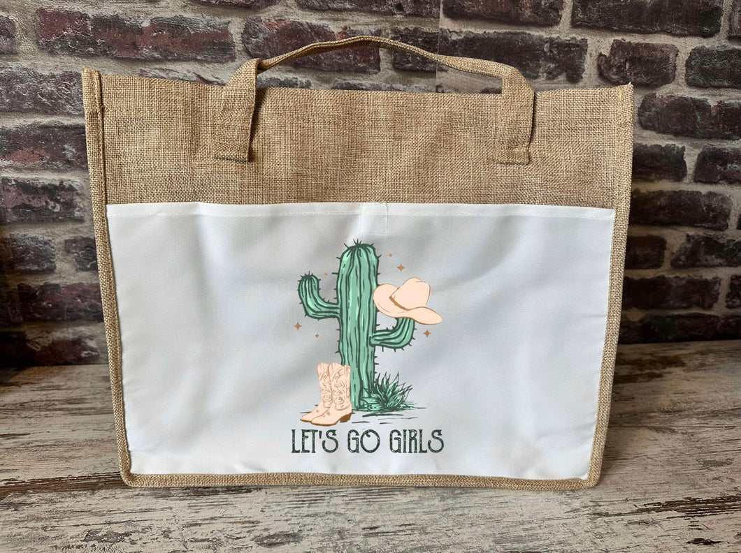 Large Canvas Tote Bag - Lets Go Girls