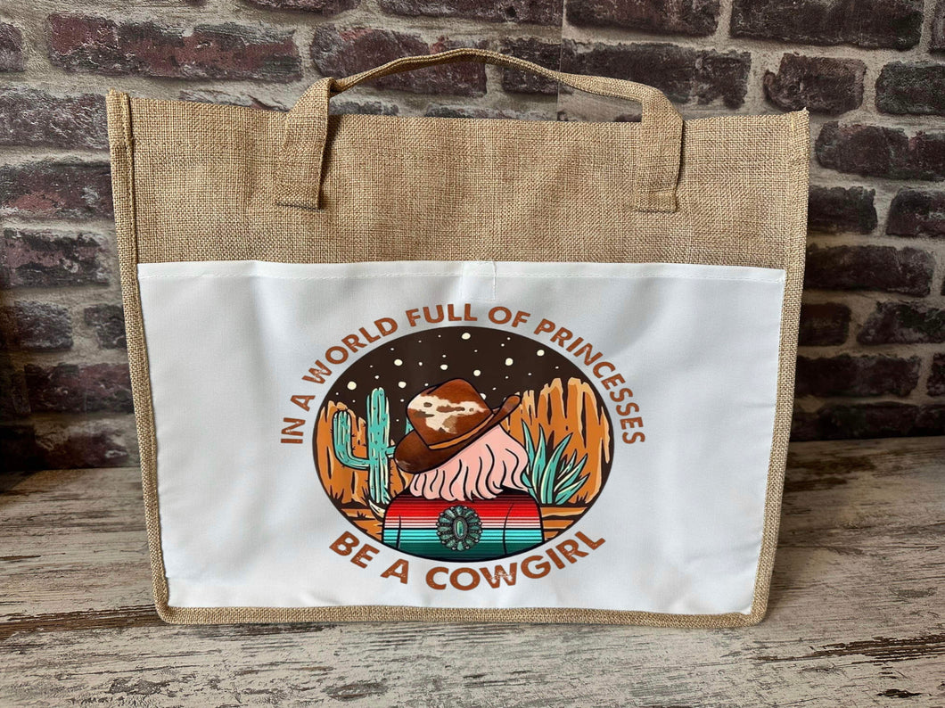 Large Canvas Tote Bag - Be A Cowgirl