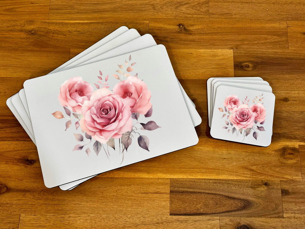 Placemat & Coaster Set - Dusty Rose