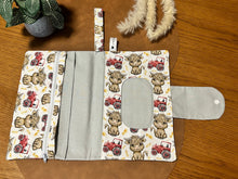 Load image into Gallery viewer, Nappy Wallet - Red Tractor Highland
