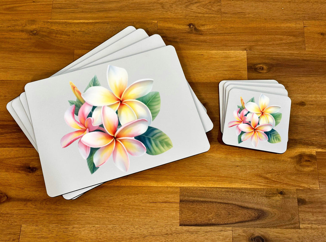 Placemat & Coaster Set - Frangipani