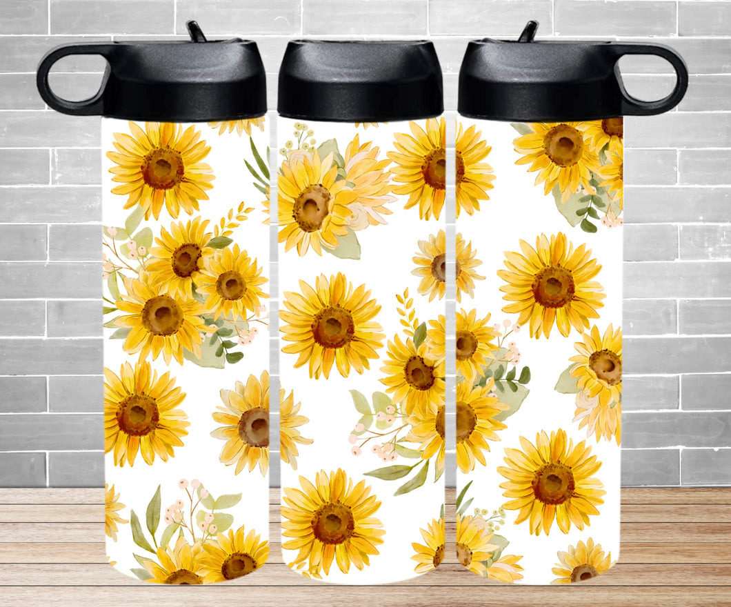 Insulated Water Bottle - Watercolour Sunflower