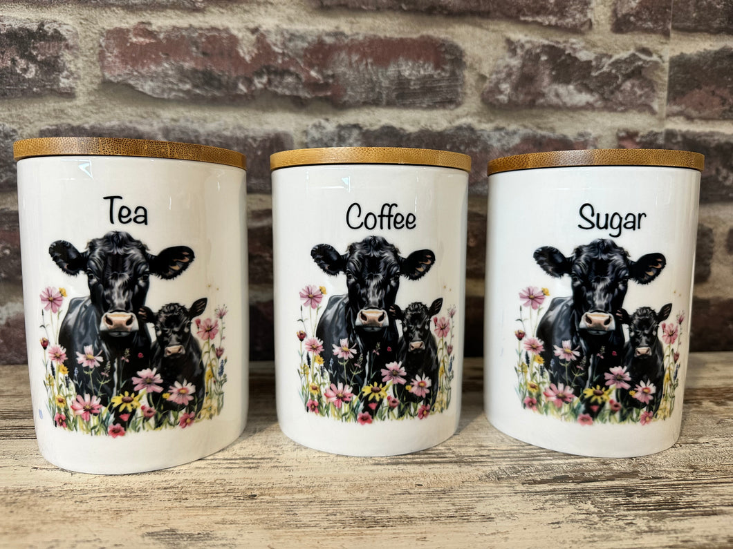 Country Storage Canisters - Angus Mum & Calf Collection