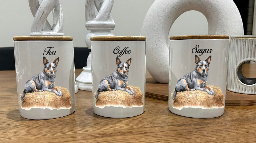 Country Storage Canisters - Blue Cattle Dog Collection