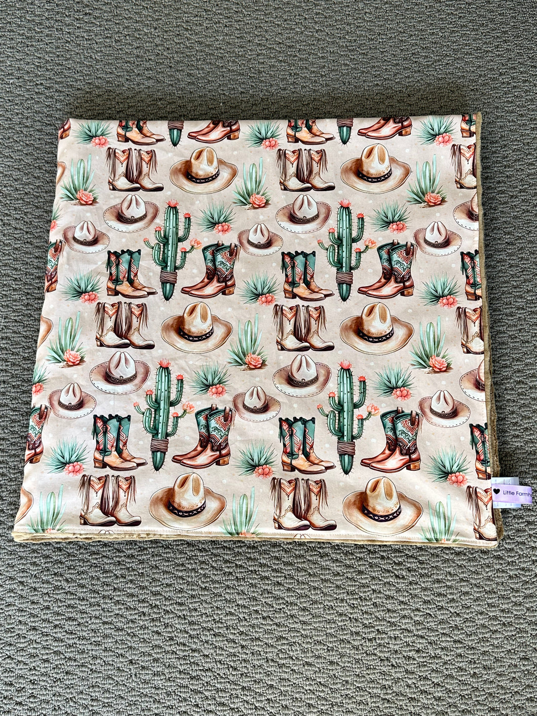 PRE-ORDER Minky Blanket - Cactus Cowgirl