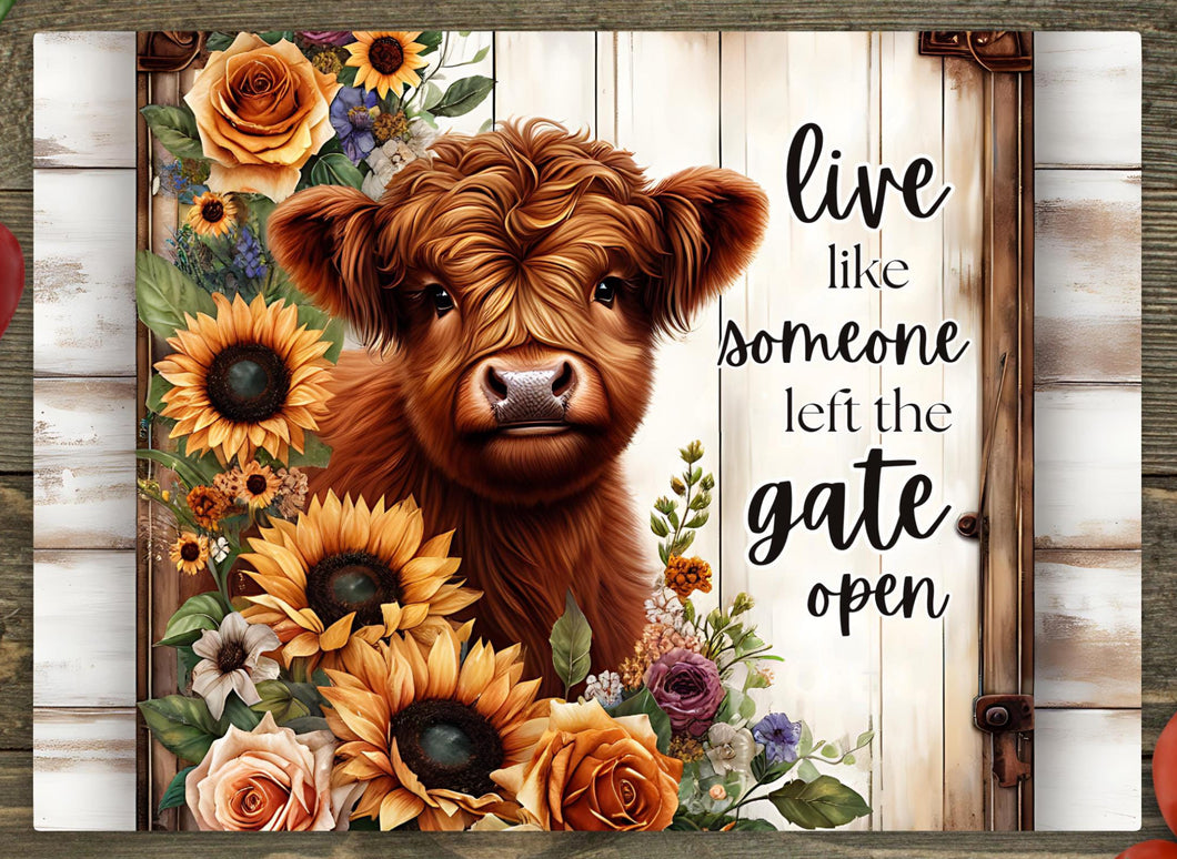 Glass Chopping Board - Left The Gate Open