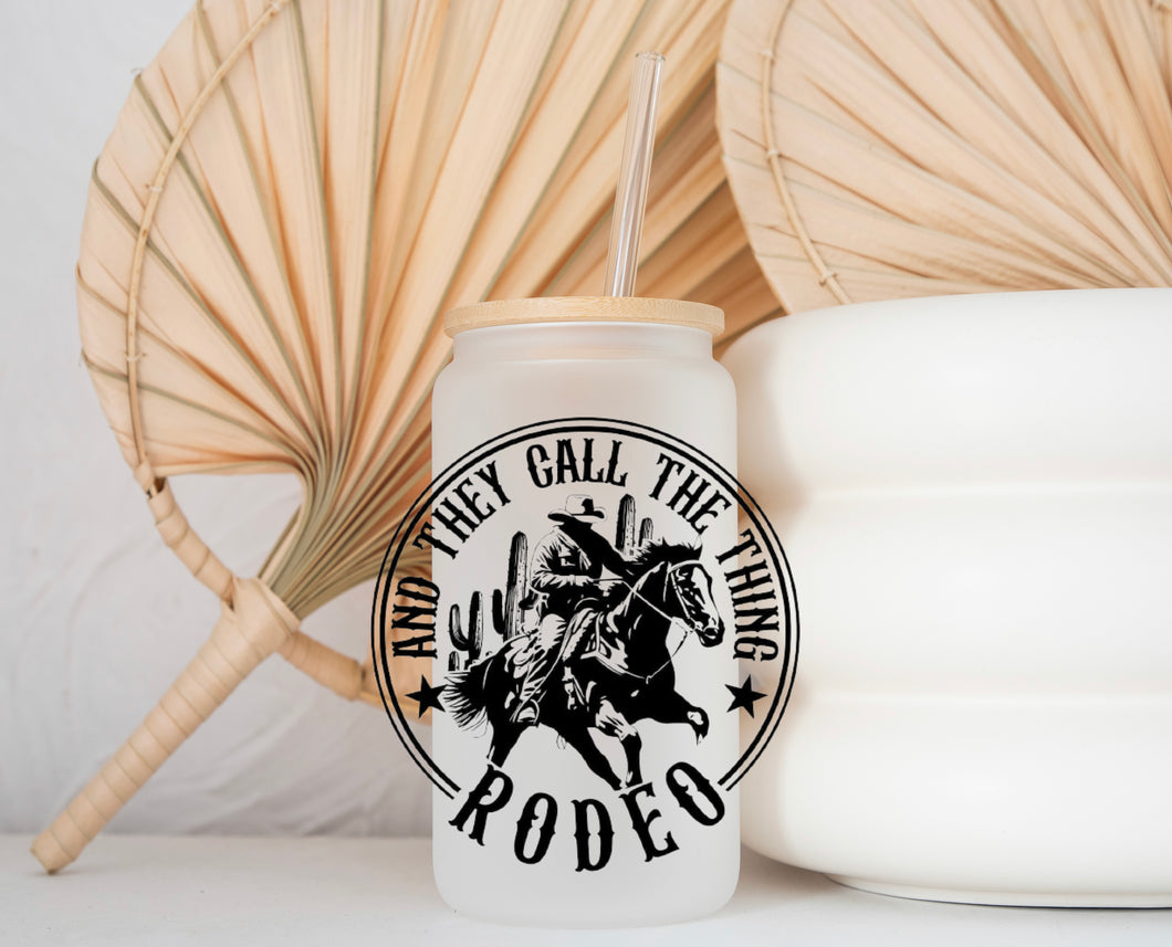 Glass Coffee Cup - They Call The Thing Rodeo