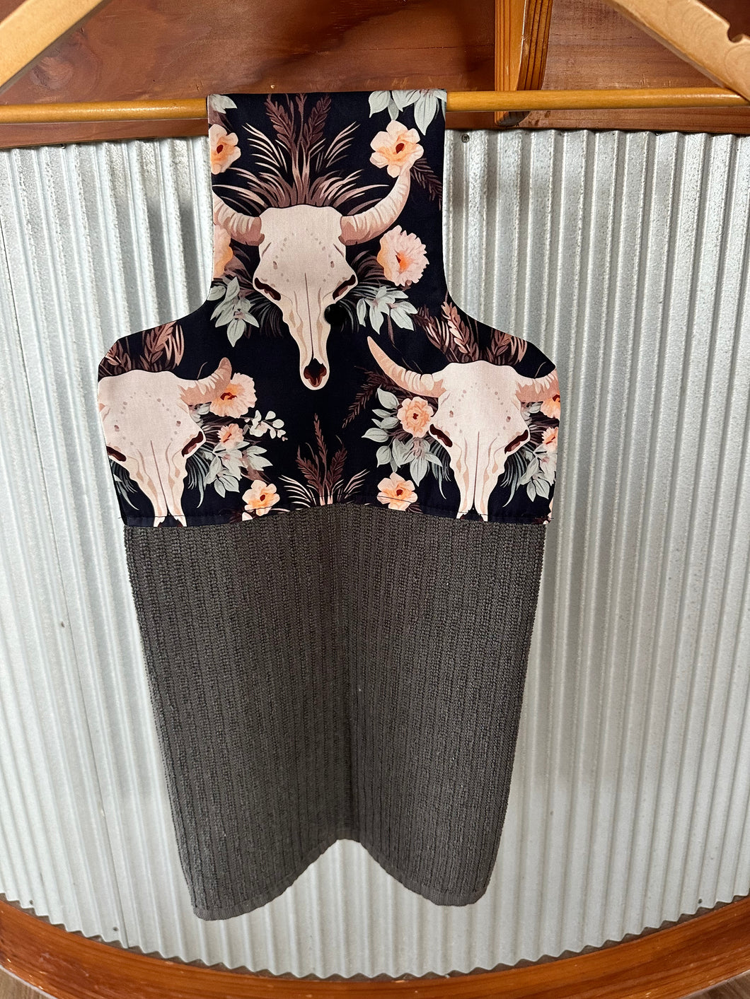 Hanging Tea Towel - Floral Skull