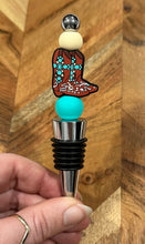 Load image into Gallery viewer, Beaded Cheese Knife &amp; Wine Stopper Set - Design 17
